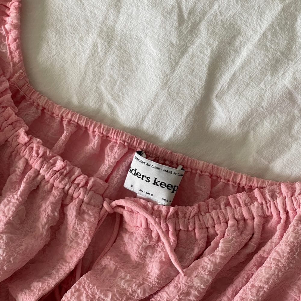 Pink Ruched Sheer Blouse - Picture 4 of 6
